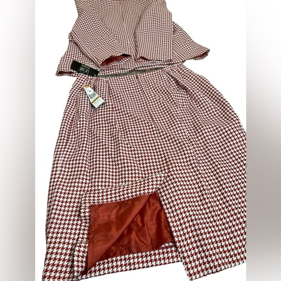 Le Suit Women’s Houndstooth Two Button Skirt Suit - Picture 7 of 16